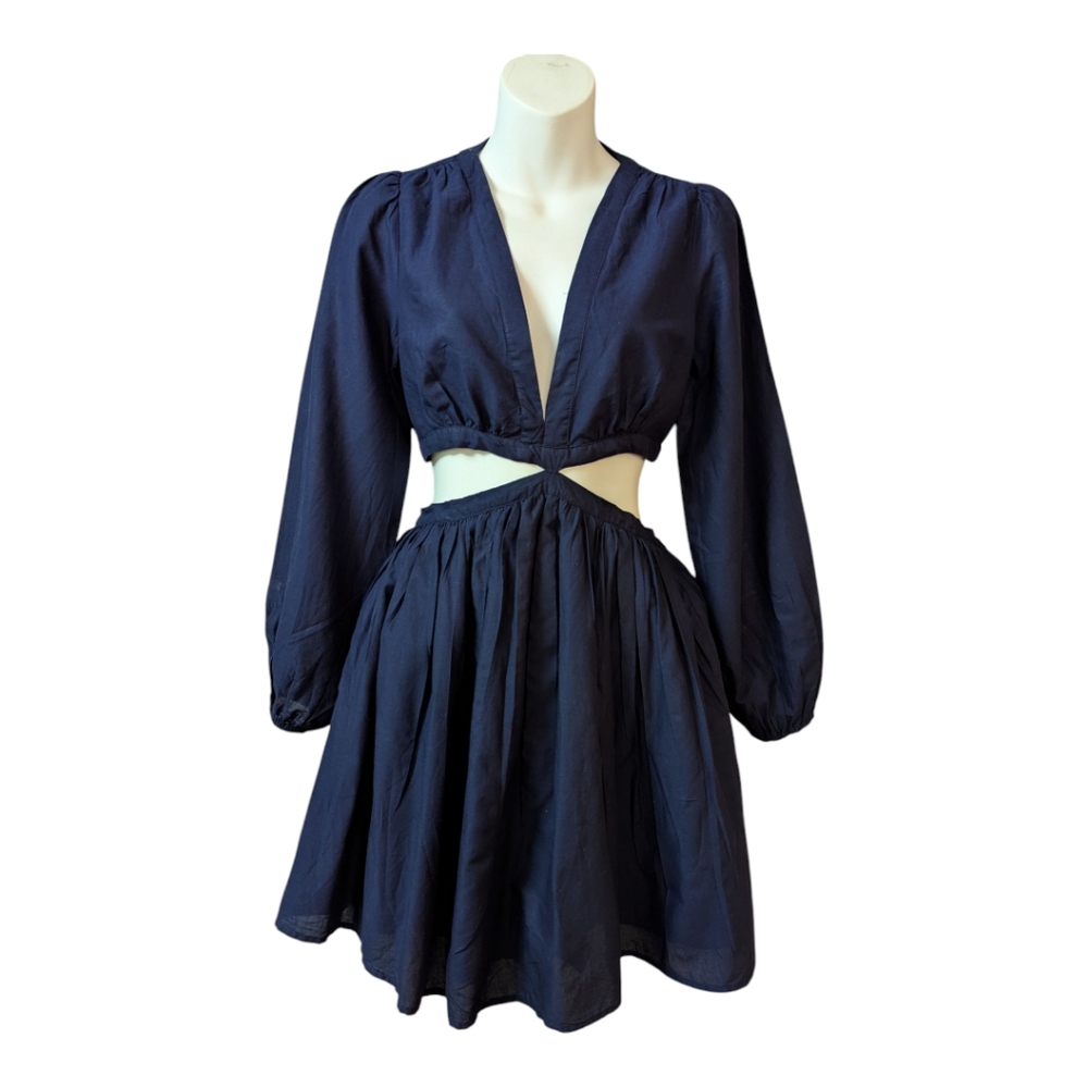 Chelsea &Violet Navy Long Sleeve Cutout Dress SZ 2